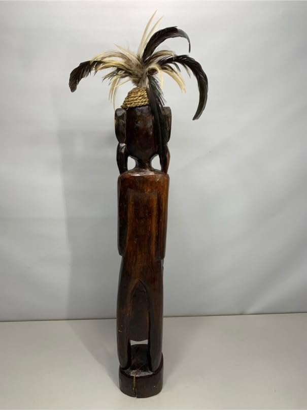 Amazon.co.jp: プリミティブアート 78cm 木彫り 置物 アフリカ