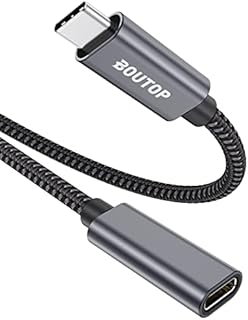 BOUTOP USB C Extension Cable 1M, USB 3.2 Type C Male to Female 100W PD Charging 10Gbps 4K 60Hz Video Display Extender Lead Compatible with M1 MacBook Pro/Air, iPad, Galaxy S22/S21/S20, Switch etc