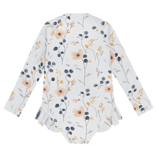 Image of Girls One Piece Swimsuits Long Sleeve Swimsuit Zipper Bathing Suits Swimwear