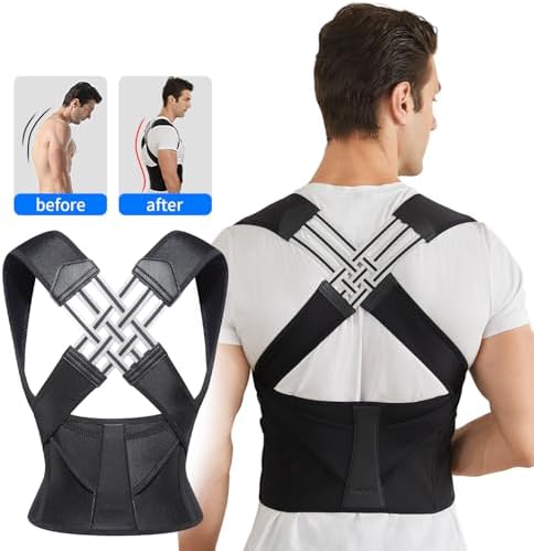 Posture Corrector for Women and Men, Adjustable Shoulder Posture Brace, Back Straightener Posture, Used for Middle and Upper Spine Large (Waist 24-28 Inch)