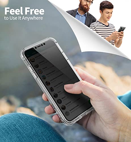Suritch Compatible With Iphone 11 Pro Max Clear Case,[Privacy Screen Protector] Full Body Protective Shockproof Bumper Rugged Cover For Iphone 11 Pro Max 6.5 Inch (Clear) #TOP3