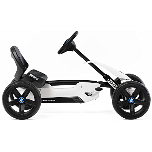 Berg Reppy Bmw Kids Go Kart - Pedal Go Kart For Boys & Girls - Kid's Pedal Vehicles With Soundbox & Adjustable Seat - Pedals Cars For Kids - White Ride-On Children's Go Cart Racer For Ages 2.5-6 Years #TOP1