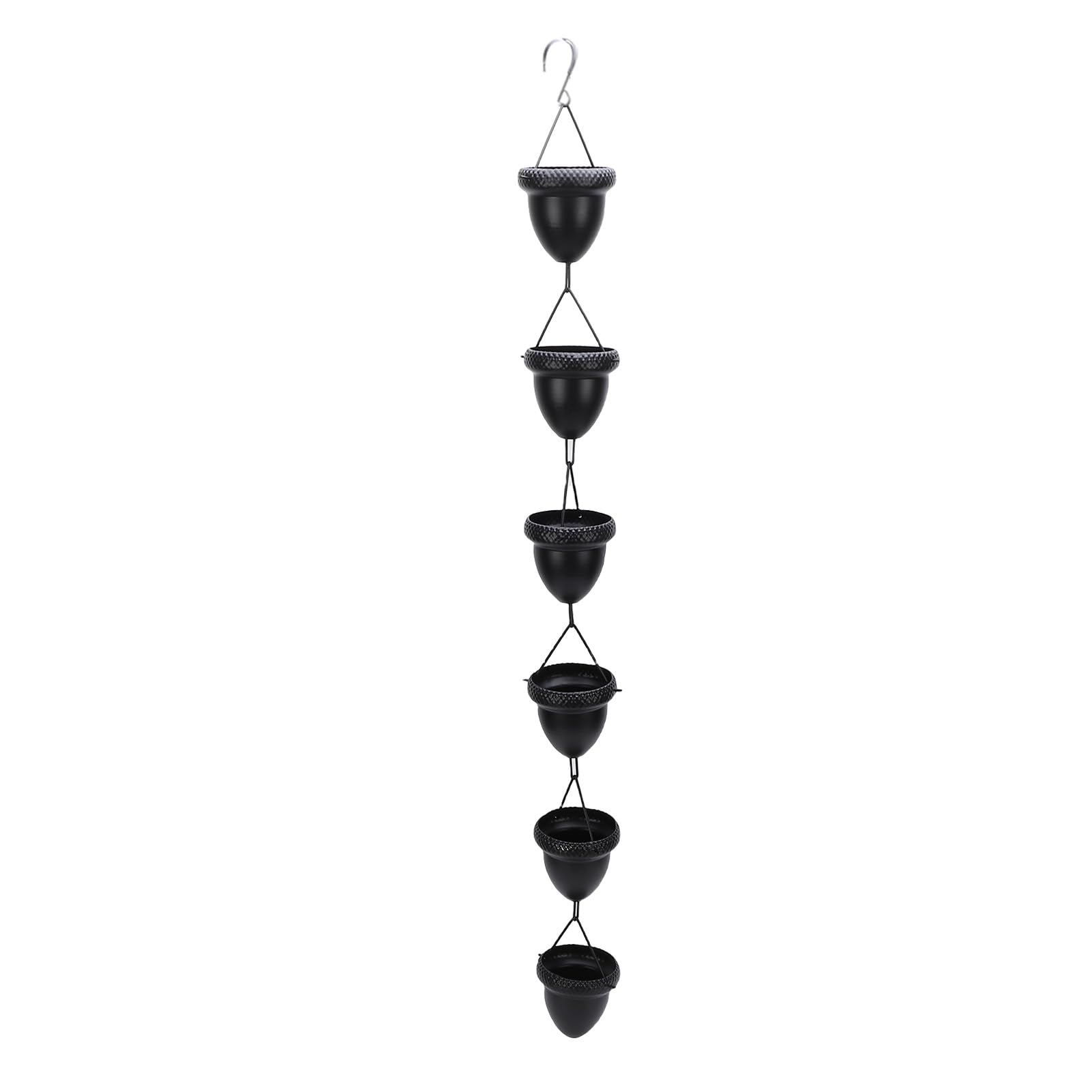 Jiawu Chaîne de Pluie de Gland en Fer, Pendentif Décoratif, Chaîne de Canal de Cascade pour Porche, Balcon, Jardin, Longueur 1M