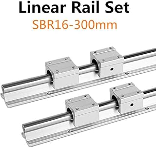 2Pcs Linear Rail Slide SBR16-300mm with 4Pcs SBR16UU Square Type Block Bearing