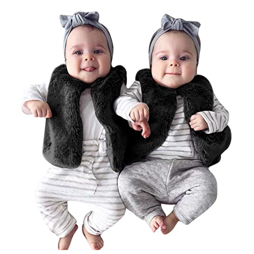 Baby Girl Faux Fur Vest Toddler Kids Girls Winter Fleece Coat Outwear Thick Windproof Warm Baby Winter Waistcoat