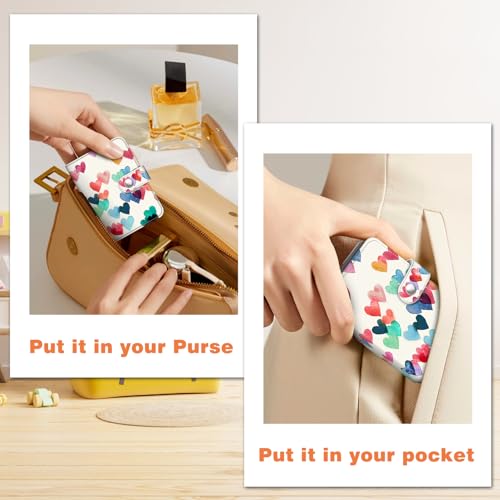 FINTIE Mini Photos Album Book for 2x3 Inch Films - 52 Pockets Small Albums for Fujifilm Instax Mini Instant Camera/Polaroid Hi-Print Pictures, Kpop Photocard Holder Binder, Raining Hearts