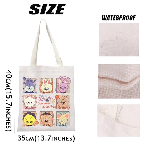 MEIKIUP Stay Fandom Tote Bag Korean Group Gift Korean Idol Fans Shoulder Bag Character Bag Korean Music Lover Merch3