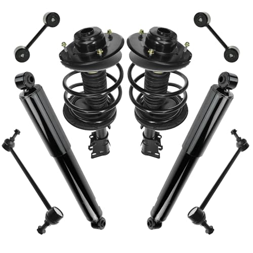 Image of TRQ Front and Rear Suspension Kit Complete Strut & Coil Spring Assembly Shock Absorber Sway Bar Stabilizer Link Compatible with 01-07 Chrysler Dodge
