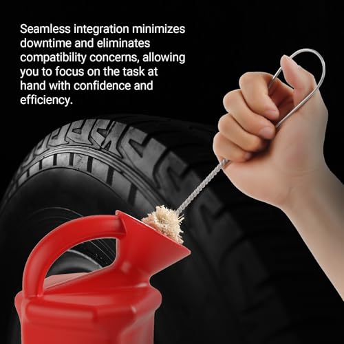 Image of Calvana Angled Tire Lube Bucket Kit with Integrated Handle and 4 Lube Swabs, 1.25 Quart Tire Changer Lubricant Bucket, 11.5 Inch Length, Compatible with Coats Center Post Tire Changers