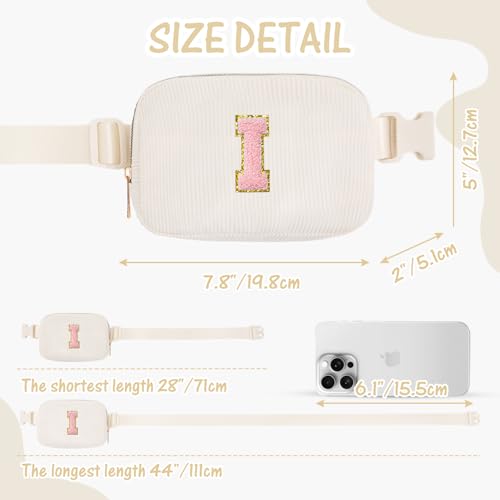 Image of Gitus Gifts for Teen Girls 10-12 12-14 14-16 16-18 Birthday Gifts for Girls Women Sister Teacher Initial Belt Bag Fanny Pack Crossbody Bags for Teen Girl Gifts Trendy Stuff Travel Essentials (Ivory-I)