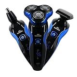 3-in-1 Elektrorasierer für Männer mit Nasenhaarschneider, Koteletten-Trimmer, 2025 Upgrade, elektrischer Rasierer, kabellos, wiederaufladbar, 4D-Rasierer für Männer, Nass-/Trockenrasierer