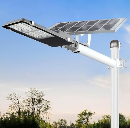 Image of Gigawatts 20W Solar Street Light with Wall Bracket & 254 LEDs Remote Control IP66 Water Resistant High Power 20Ah Battery Outdoor Lamp for Home Pathway Garden and Patio Lights (Set of 1, Cool White)