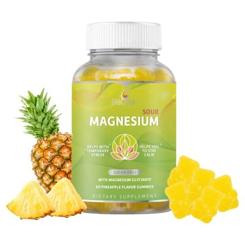 BeLive Magnesium Gummies 200mg - 60 Ct | Magnesium Glycinate Supplements for Relaxation, Stress Relief, and Sleep for Adults & Kids - Tasty and Tangy Pineapple Flavor Cover