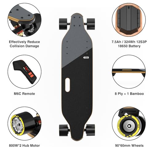 MEEPO Campus V3 Series/Envy Electric Skateboard with Remote, Top Speed Up to 29 Mph, 4 Speed Smooth Braking, Easy Carry Handle Design, Suitable for Adults & Teens - Image 3