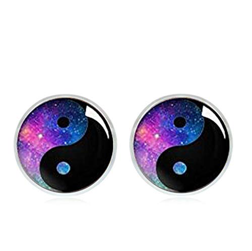 Galaxy Yin Yang Stud Earrings- 90 s jewelry - Hypoallergenic Earrings for Sensitive Ears