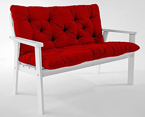 Moms Moon 2 Seater Garden Bench Cotton Padded Low Back Cushion HANKO 40 x 50 x 5 Inch Red-Soft Comfortable & Extra Thick Pack of 1 (B09CMFY3TY) Amazon Price History, Amazon Price Tracker