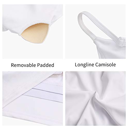 Women Sport Bra Workout Padded Sports Bra Running Fitness Yoga Camisole Tank Top(White,M)