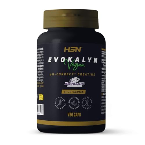 HSN Evokalyn Creatina Alcalina Kre-Alkalyn® 750mg/cápsula | 120 Cápsulas Vegetales | Pura Creatina Monohidrato Tamponada (pH alcalino de 12) | No-GMO, Vegano, Sin Gluten