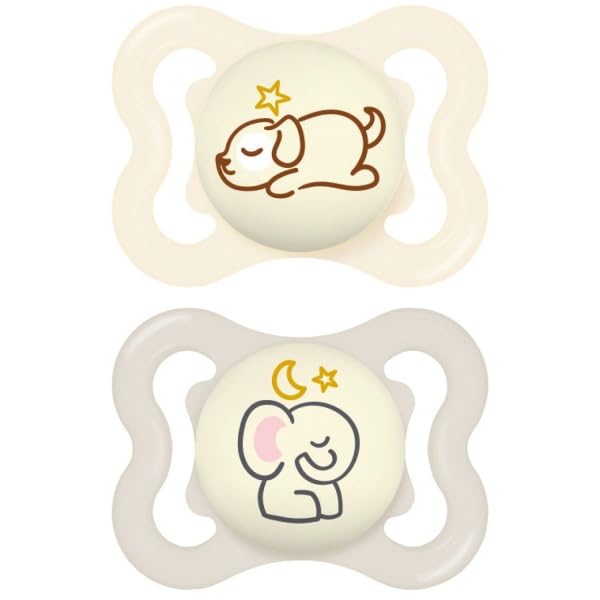 MAM Supreme Night Dummy - 2-6 Months - Silicone - Pack of 2