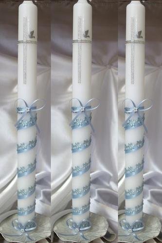 boy baptism candle