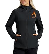 TACVASEN Women's Waterproof Softshell Jacket with Hood Fleece Lined Warm Light Raincoat for Outdo...