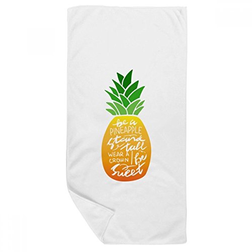 Serviette douce ananas avec message inspirant 35x70cm pour illuminer votre routine de bain