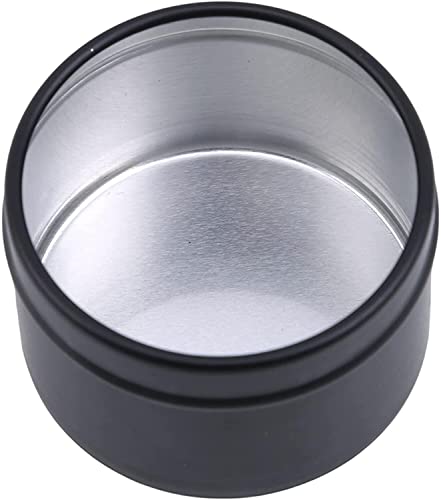 Petite boîte en fer blanc hermétique durable multi-usage portable en métal bocal conteneur rond boîtes de rangement, noir