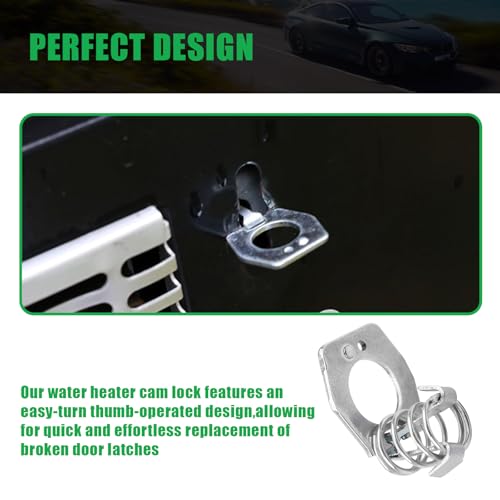 Image of ijuicy 2 PCS RV Water Weater Door Latch Twist Cam Lock Replacement Part, Metal RV Water Heater Cover, Camper Water Heater Door Latch Fastener, Universal RV Replacement Parts (Silver)