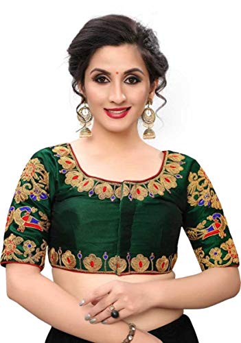 Green Readymade Blouse Saree Banglory Silk Blouse Party Wear Blouse Saree Latest Saree Blouse 198