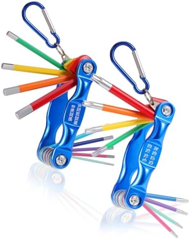 17pcs Folding Allen Wrench Set SAE & Star Sizes/Torx Wrench Set Portable Allen Key Set for Home Repair/Bike Repair Tool Kit/Industrial Repair