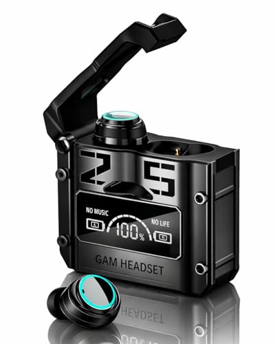 Image of Grenade Gaming Earbuds with Grenade Design. 20 Hours Playtime, Bluetooth 5.3 + ENC, 13mm HD BASS Drivers, IPX6 Sweat-Proof,Built-in Mic for Android & iOS (Black)