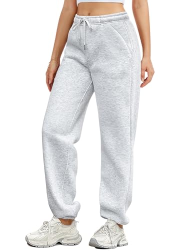 Women&rsquo;s Fleece Lined Baggy Lounge Sweatpants with Pockets