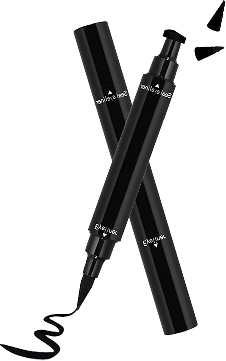 Ghelonadi 2 in 1 Eyeliner Pen Waterproof with Makeup Star Shape Stamp Double Heads for Body Face Painting Long Lasting Liquid Eye Pen Makeup Tool Kit (Pack of 1pc)
