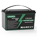 LiFePO4 Lithium Battery 12V 100Ah, Deep Cycle Rechargeable Lithium Iron Phosphate Rechargeable Battery with 100A-BMS perfect for Solar, Marin, Home Energy Storage, Off-Grid Applications