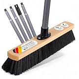 ORGAFLIX Besen mit Stiel 40 cm, Zimmerbesen mit feinen Kunstfasern Made in Germany und Italy, robuster Kehrbesen für Haushalt und Halle, entfernt Staub und Schmutz gründlich im Innenbereich