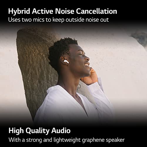 Image of LG Tone Free T60Q - Hybrid Active Noise Cancelling True Wireless Bluetooth Uvnano+ Earbuds