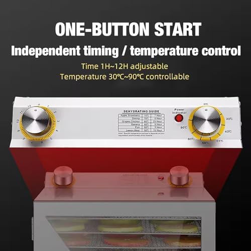Liofilizador de 400 W con 6 capas, deshidratador de alimentos con temperatura ajustable de 35 a 90 °C, temporizador de 0 a 12 horas y flujo de aire de 360°, para frutas, verduras, carne y mariscos.