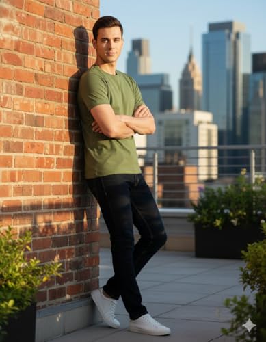Image of Men's Navy Blue Polo T-Shirt, Half Sleeve, Solid Cotton Blend, Regular Fit, Casual