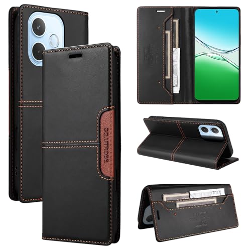 �Ή��@�� for Oppo A5 Pro 5G / A5 Energy/VItality/Endurance �t���b�v�L�b�N�X�^���h�iPU���U�[�j�}�O�l�b�g�J���J�[�h�X���b�g�t�����z�^�ی�P�[�X Black