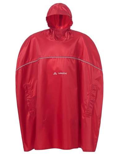 VAUDE Kinder Regenponcho für Radfahren Wandern Schule Kids Grody Poncho II wind- und wasserdicht atmungsaktiv red 110