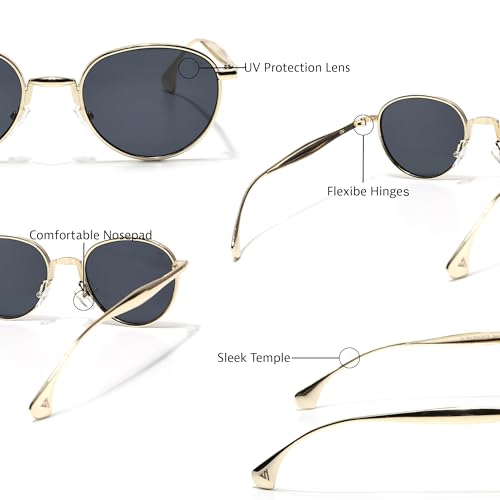 Image of Voyage Round Polarized Sunglasses for Men & Women (Black Lens | Black Frame - MG7609)