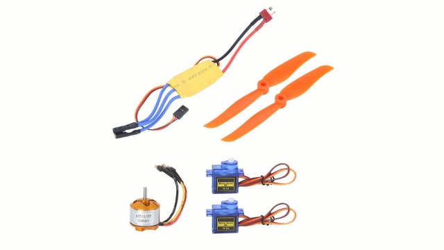 Dilwe – Kit Moteur Brushless 2200kV Avec Hélice 6035, Servo 9G Et ESC 30A – Pour Avion RC 400-450