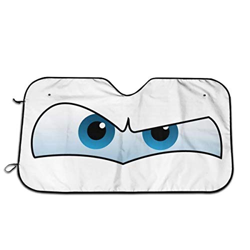 Dizzy-K Car Sun Shade Windshield Cute Cartoon Eyes Sunshade, Portable Universal Car Sun