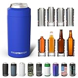 Frost Buddy Universal Can Cooler - Fits All - For Regular 12 & 16 oz or Slim-Size Bottles - Insulated Double-Walled Stainless Steel (Royal)