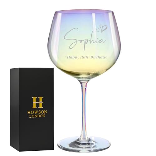 EDSG Personalised Gin Glass for Women Engraved Gin Glass 700ml Cocktail Glasses Personalised Gifts for Women Her Bestie Bridesmaid Personalised Gifts for Christmas Birthday (Design 4)