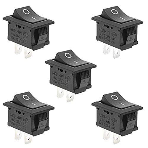 T TICCI 5Pcs On/Off Boat Rocker Switch 5Pcs 2 Pin Position Snap 12V 110V 250V
