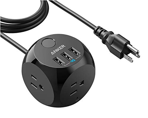 Power Strip with USB, Anker PowerPort Cube with 3 Outlets and 3 USB