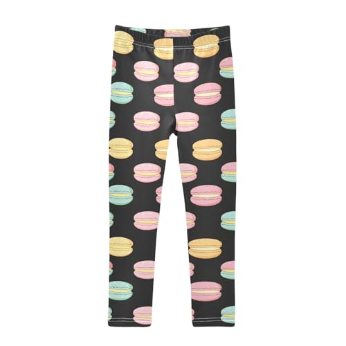 Orange Blue Pink Macaroon Girls Casual Leggings for Kids Printed Long Pant Bottoms Stretch and Soft