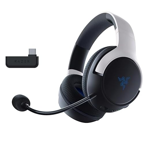 Razer Kaira - Kabelloses Dual-Standard-Headset für Playstation 5 (50 mm-Treiber, Hyperclear Kardioiden-Mikrofon, Lautstärkeregler, Razer SmartSwitch, EQ-Umschalter) Schwarz-Weiß
