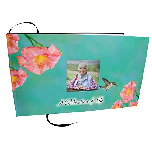 Image of Hummingbird Celebration of Life Funeral Guest Book for Memorial Service